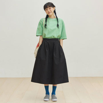 Kappy Womens Flare Banding Skirt Black