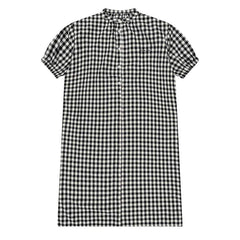 Kappy Womens Gingham Check Linen Dress Black - Parasol Store