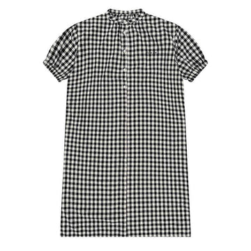 Kappy Womens Gingham Check Linen Dress Black - Parasol Store