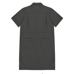 Kappy Womens Pocket Half Shirt Dress Charcoal - Parasol Store
