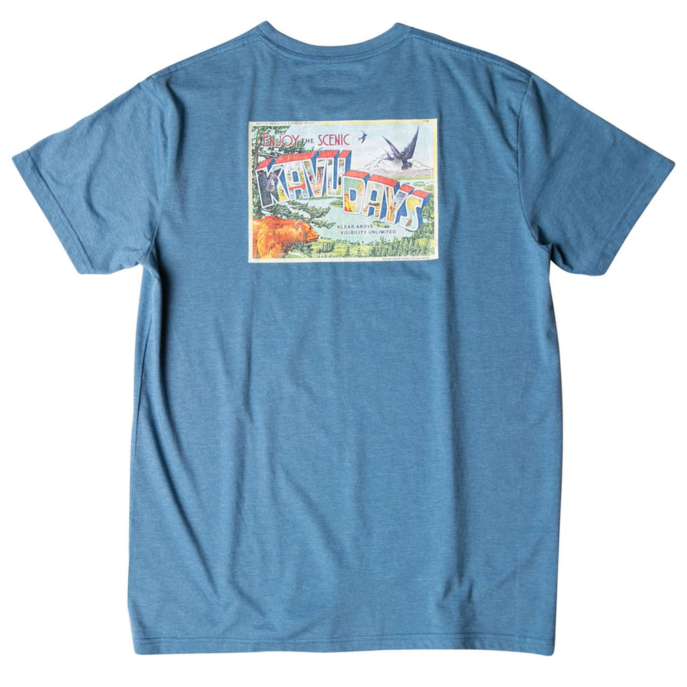 Kavu T-Shirt Post Out Steel Blue - Parasol Store