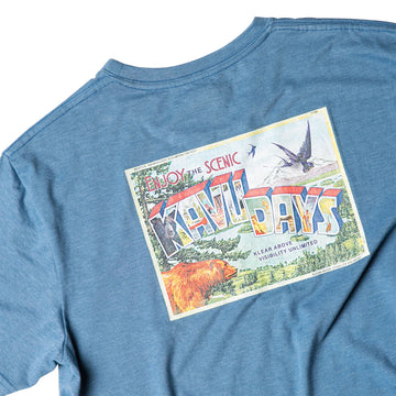 Kavu T-Shirt Post Out Steel Blue - Parasol Store