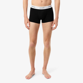 Lacoste 3-Pack Stretch Cotton Trunks Black / White / Grey Chine