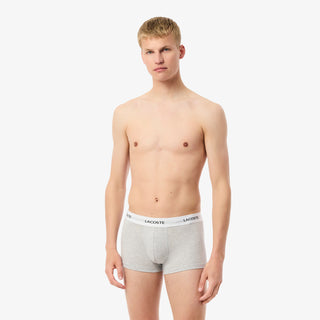 Lacoste 3-Pack Stretch Cotton Trunks Black / White / Grey Chine