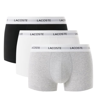Lacoste 3-Pack Stretch Cotton Trunks Black / White / Grey Chine