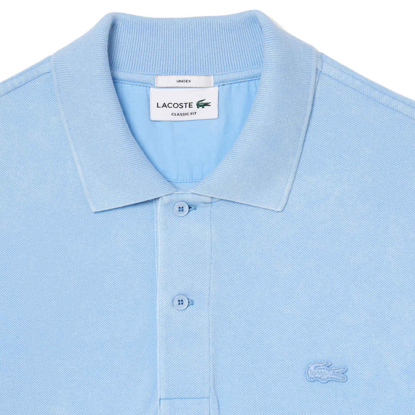 Lacoste Classic Fit L.12.12 Wash Effect Polo Shirt Pale Blue - Parasol Store