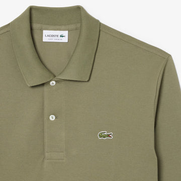 Lacoste Classic Fit Long Sleeved L.12.12 Polo Shirt Khaki Green