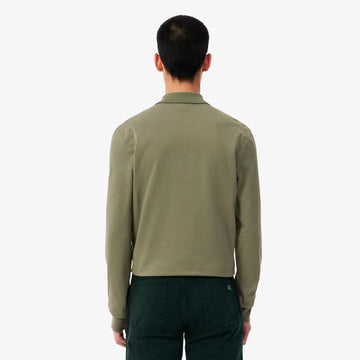 Lacoste Classic Fit Long Sleeved L.12.12 Polo Shirt Khaki Green