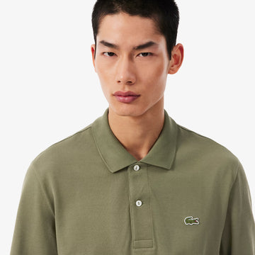 Lacoste Classic Fit Long Sleeved L.12.12 Polo Shirt Khaki Green