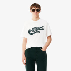 Lacoste Classic Fit Printed Cotton T-Shirt White