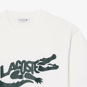 Lacoste Classic Fit Printed Cotton T-Shirt White