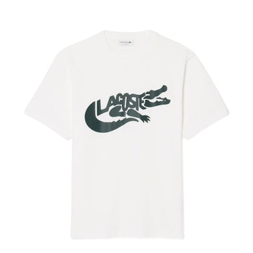 Lacoste Classic Fit Printed Cotton T-Shirt White