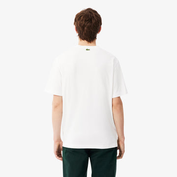 Lacoste Classic Fit Printed Cotton T-Shirt White