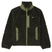 Lacoste Colourblock Fleece Zip-Up Jacket Khaki Green - Parasol Store
