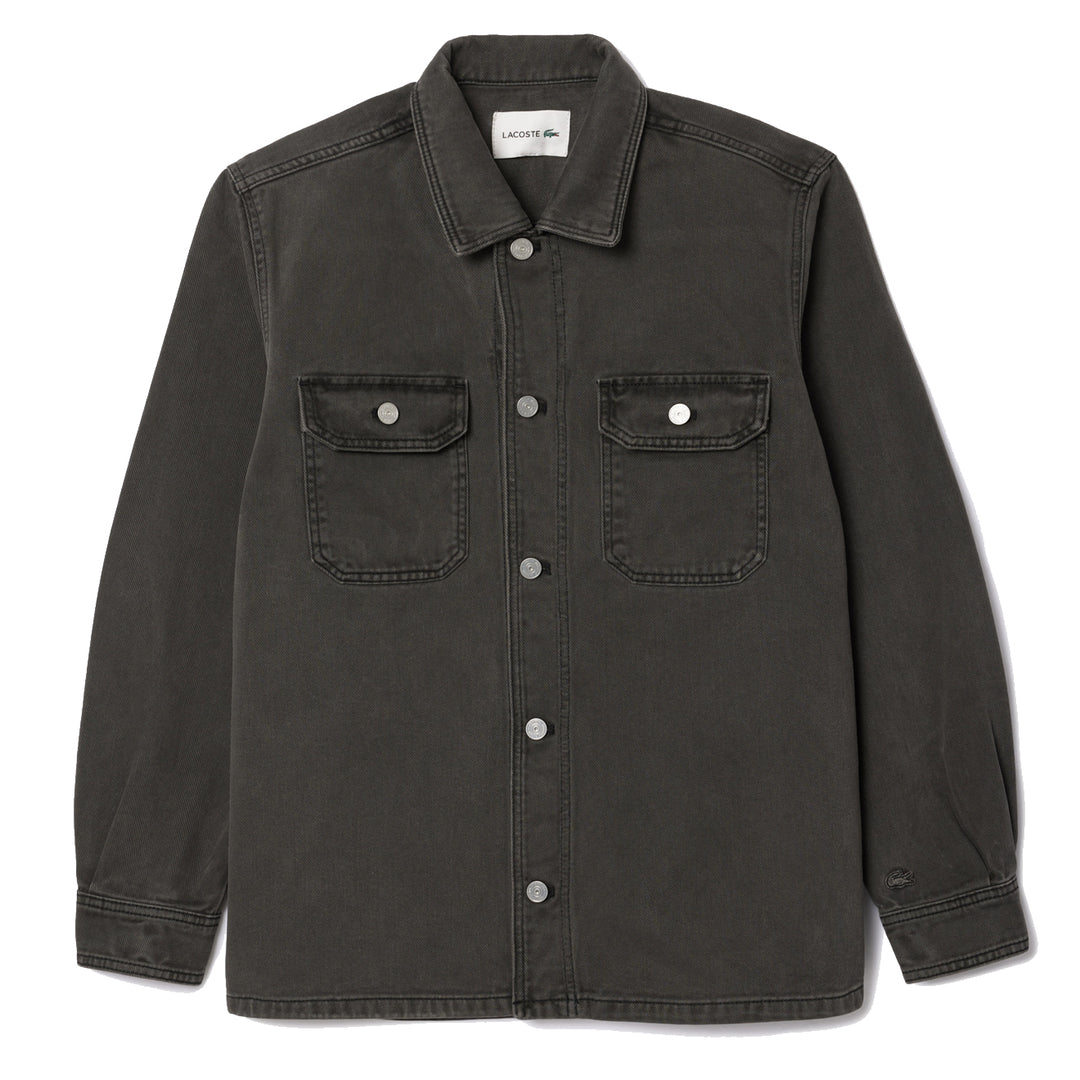 Lacoste Coloured Denim Classic Collar Overshirt  Eco Noir - Parasol Store
