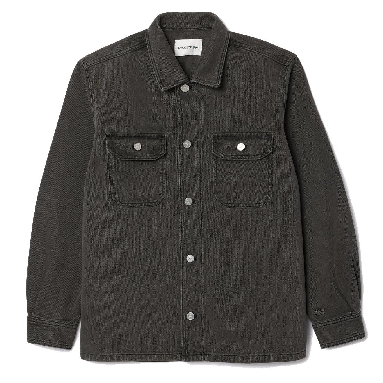 Lacoste Coloured Denim Classic Collar Overshirt  Eco Noir - Parasol Store