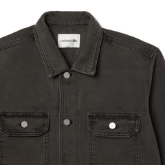 Lacoste Coloured Denim Classic Collar Overshirt  Eco Noir - Parasol Store