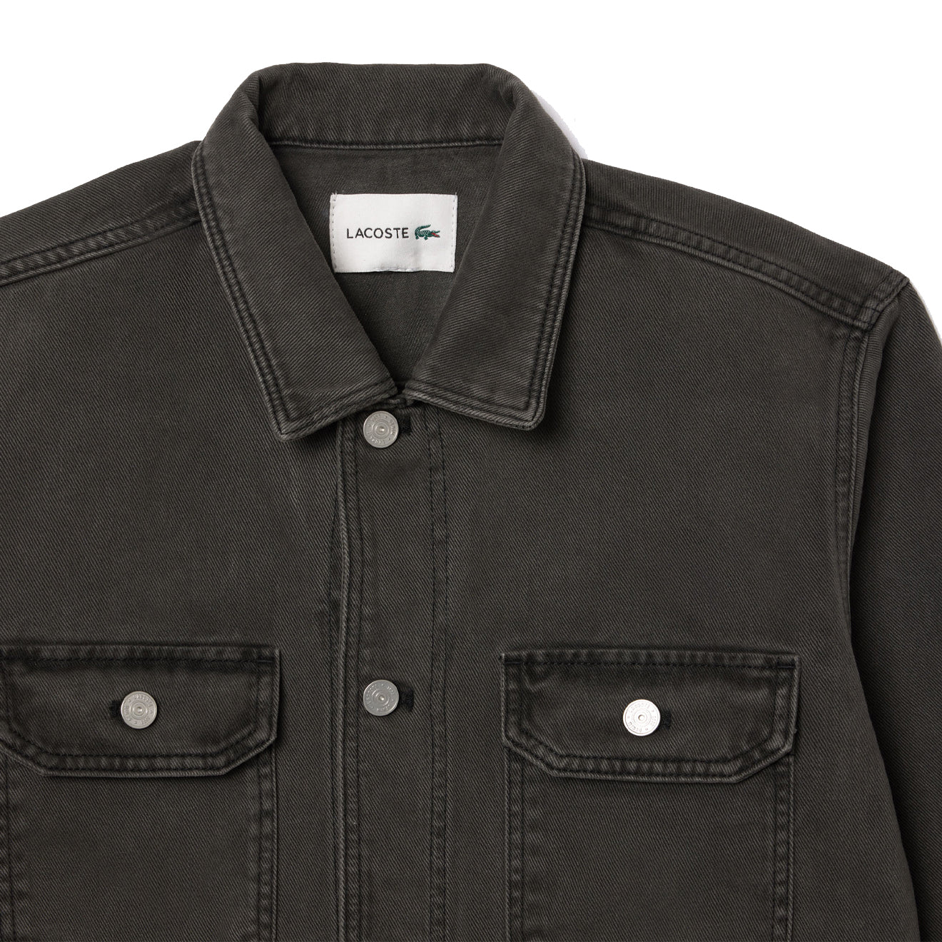 Lacoste Coloured Denim Classic Collar Overshirt  Eco Noir - Parasol Store