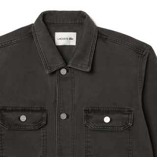 Lacoste Coloured Denim Classic Collar Overshirt  Eco Noir - Parasol Store