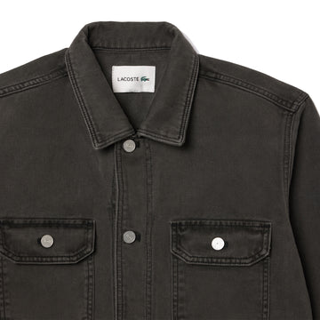 Lacoste Coloured Denim Classic Collar Overshirt  Eco Noir - Parasol Store