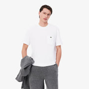 Lacoste Cotton T-Shirt with Breast Pocket White - Parasol Store