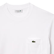Lacoste Cotton T-Shirt with Breast Pocket White - Parasol Store