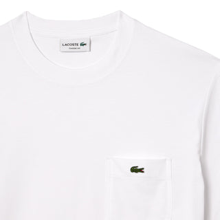 Lacoste Cotton T-Shirt with Breast Pocket White - Parasol Store