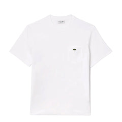 Lacoste Cotton T-Shirt with Breast Pocket White - Parasol Store