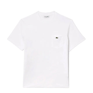 Lacoste Cotton T-Shirt with Breast Pocket White - Parasol Store