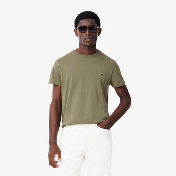 Lacoste Crew Neck Pima Cotton T-Shirt Khaki - Parasol Store
