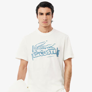 Lacoste Crocodile Graffiti S/S Tee White - Parasol Store