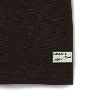 Lacoste French Made Classic Fit Stripe Collar Polo Shirt Brown