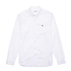 Lacoste L/S Slim Fit Cotton Shirt White - Parasol Store