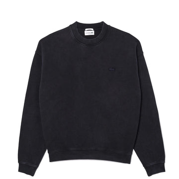 Lacoste Loose Fit Washed Effect Fleece Sweatshirt Black