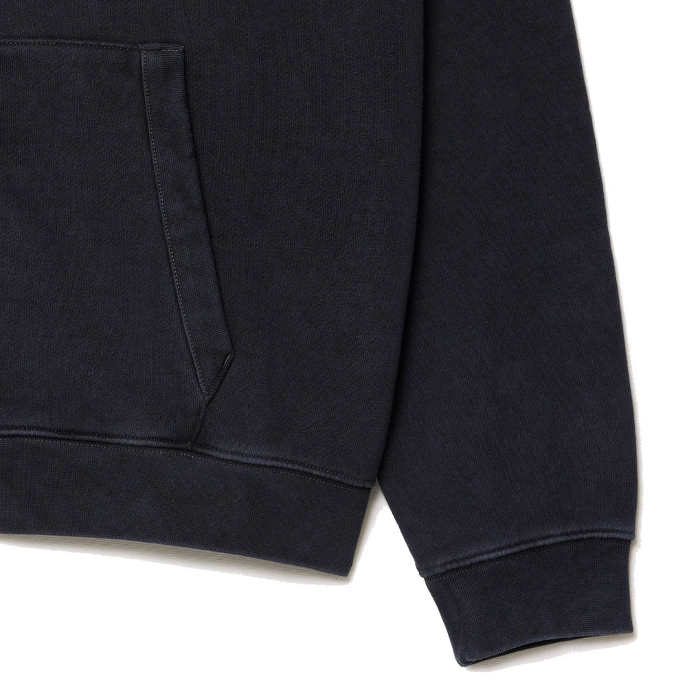 Lacoste Loose Fit Washed Effect Hoodie Black - Parasol Store