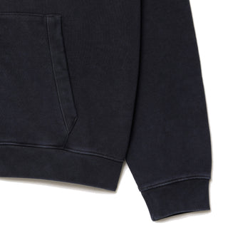Lacoste Loose Fit Washed Effect Hoodie Black - Parasol Store