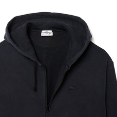 Lacoste Loose Fit Washed Effect Hoodie Black - Parasol Store