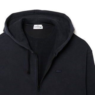 Lacoste Loose Fit Washed Effect Hoodie Black - Parasol Store