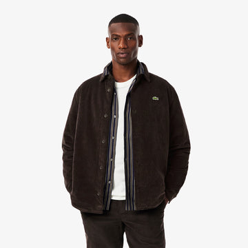 Lacoste Oversized Corduroy Overshirt Brown - Parasol Store