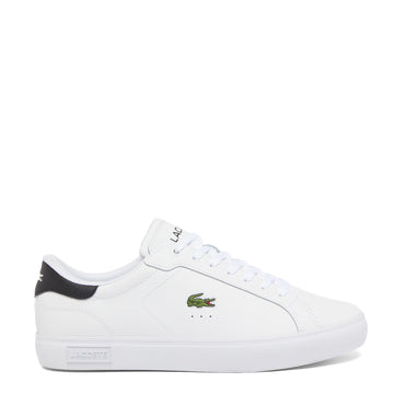 Lacoste Powercourt Leather Trainer White / Black - Parasol Store