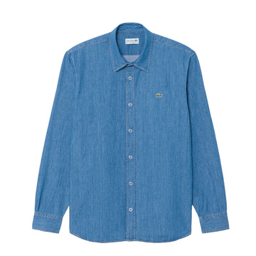 Lacoste Reg Fit Lightweight Denim Shirt Blue