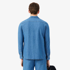 Lacoste Reg Fit Lightweight Denim Shirt Blue