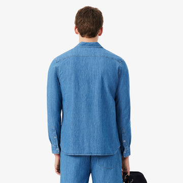 Lacoste Reg Fit Lightweight Denim Shirt Blue