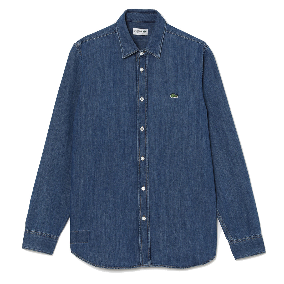 Lacoste Regular Fit Denim Shirt Blue - Parasol Store
