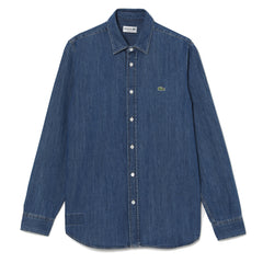 Lacoste Regular Fit Denim Shirt Blue - Parasol Store