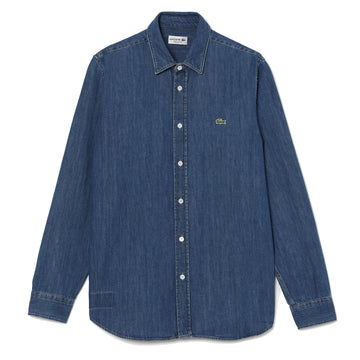 Lacoste Regular Fit Denim Shirt Blue - Parasol Store
