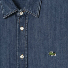 Lacoste Regular Fit Denim Shirt Blue - Parasol Store