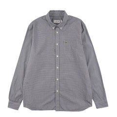 Lacoste Regular Fit Gingham Poplin Shirt White / Navy Blue - Parasol Store