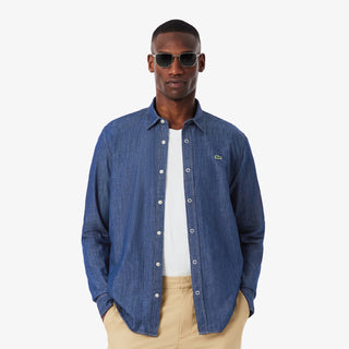 Lacoste Regular Fit Lightweight Denim Shirt Blue - Parasol Store