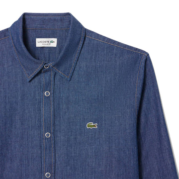 Lacoste Regular Fit Lightweight Denim Shirt Blue - Parasol Store